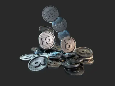 high details Crypto Ironfish coin 3d model 3D model