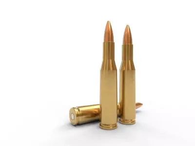 65x54mm Mauser Ammo Low-poly 3D model