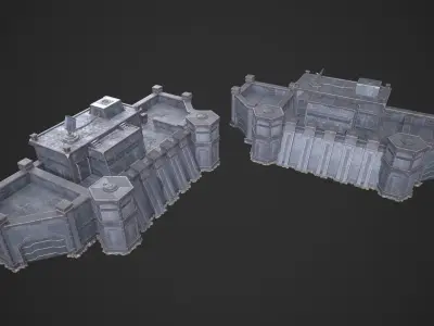 Castle Strategy Building Low-poly 3D model
