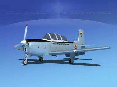 Beechcraft T-34 Mentor Colombia 3D model