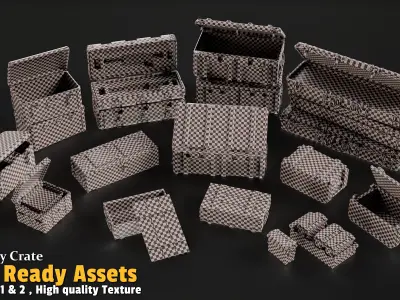 17 Crate Game Asset 3D model