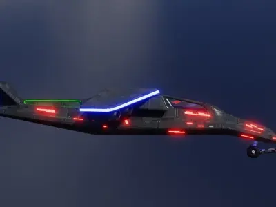 Aircraft Commercial Spaceship Game ready 3D model