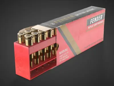 Rifle cartridges ammunition pack - 3D  VR  AR game ready Low-poly 3D model