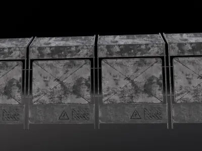 Iron Fence 3D Model Low-poly 3D model