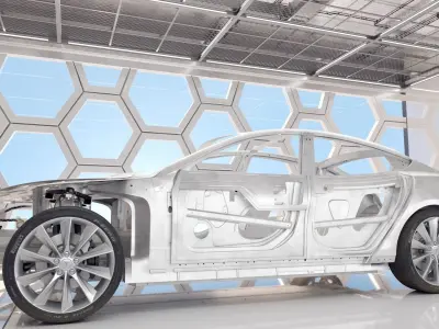 Tesla Model S Frame and Chassis in the interior model 3D model