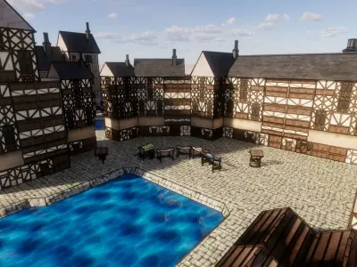 Fantasy Medieval Village 3D model
