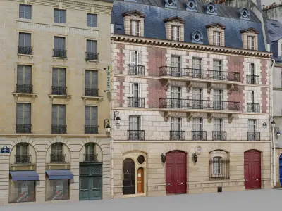 Paris quarter 2 Low-poly 3D model