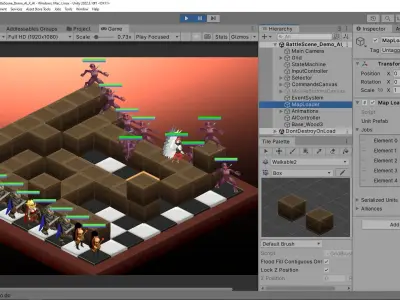 Final Fantasy Tactics Like Battle - Isometric 3D model