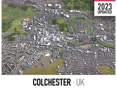 Colchester - 3D City Low-poly 3D model