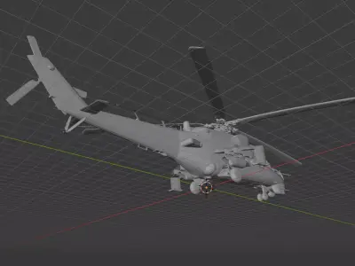 Mil Mi-24 Hind - Gunship Attack Helicopter 3D print model