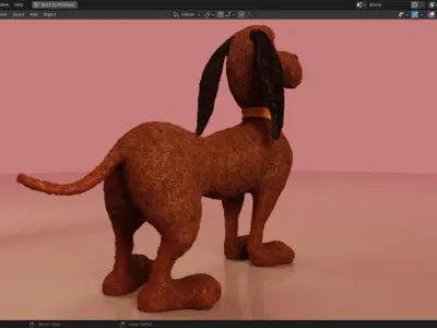 Brown Dog 3d Model Low-poly 3D model