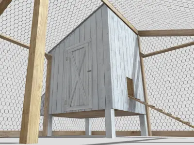 Chicken coop Low-poly 3D model
