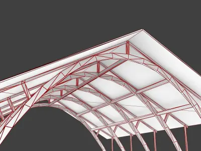 Swedish Air force Cold war Forest base Hangar BAS60 Low-poly 3D model