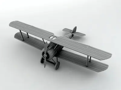  Sopwith Camel Biplane Low-poly 3D model