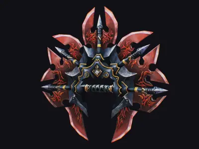 Cross Shuriken War Fan Cutting Japanese Asian Edged Weapon 4 Low-poly 3D model