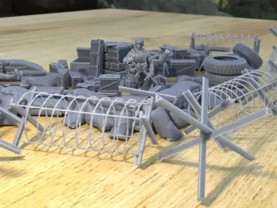 ANTI TANK POST FOR WAR TABLETOP TERRAIN 1-35 SUPPORTED STL 3D print model