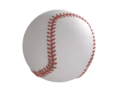 Baseball and bat  Low-poly 3D model
