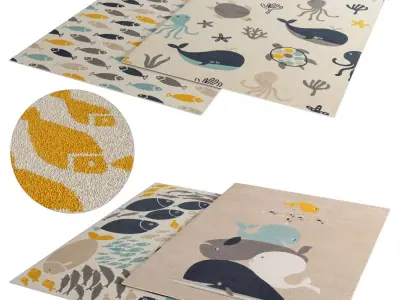 KIDS RUG Fabius Multicolor Lytte Benuta 3D model