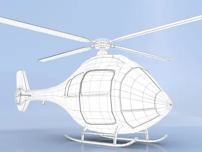 Cartoon Helicopter Low-poly 3D model
