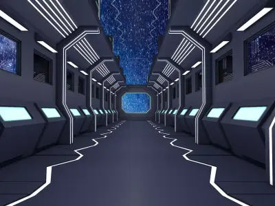 Sci Fi Corridor 3D model 177