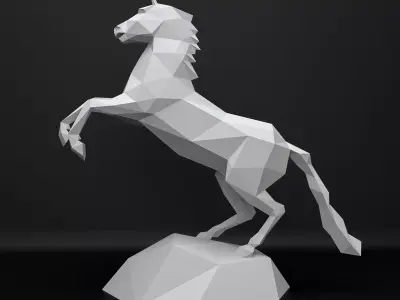 horse  polygonal lowpoly Low-poly 3D model  sculpture 3D model