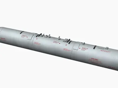 B13L Soviet Russian Aircraft 122MM Rocket Pod PBR Game Model Low-poly 3D model