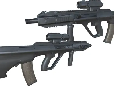 31-AUG A3-gun model 3d game ready model Low-poly 3D model Low-poly 3D model