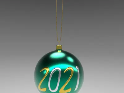 Christmas green ball Free 3D model