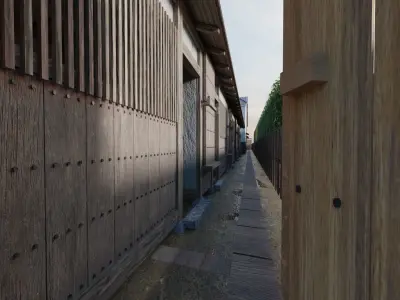 Japanese old row house in 19C Osaka 3D model