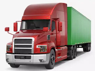 Generic Semi Truck Long Haul Freight Transport 01 3D model