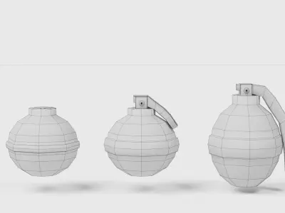 Bombs Low Poly without Texture Low-poly 3D model