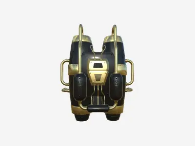 Jetpack A02 Golden Black - SciFi Character Design Low-poly 3D model