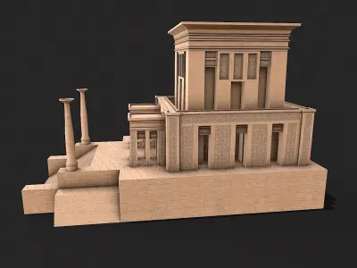 Old Egypt Desert Utility Building Collection Low-poly 3D model