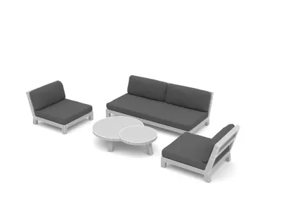 garden furniture set  Low-poly 3D model