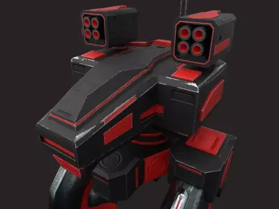 SCI FI WAR ROBOT Low-poly 3D model