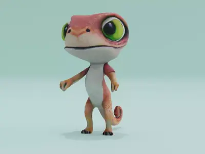 Chameleon Humanoid A-pose Low High Poly Low-poly 3D model