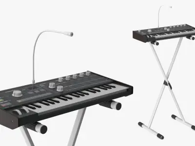 Performance Synthesizer on Adjustable Stand 3D model