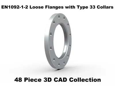 EN1092-1-2 Loose Flanges with Type 33 Collars 3D model