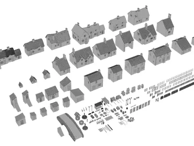 Plan V Ye Old Villages A Multi-Purpose World-Building Kit 3D model