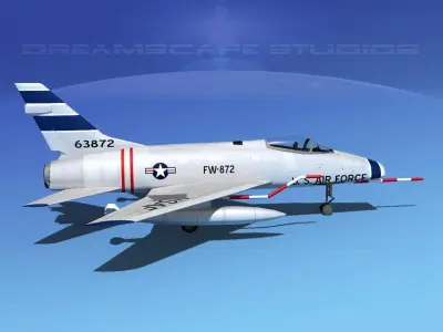 North America F-100D Super Sabre V08 USAF 3D model