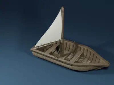 Sailboat with a triangle mast 3D model