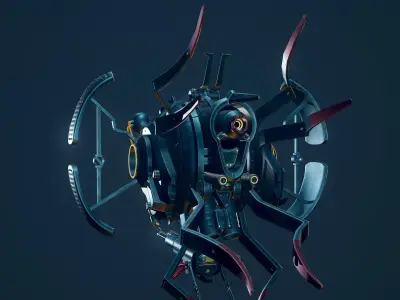 Combat Drone Low-poly 3D model
