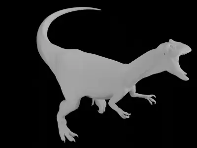 Allosaurus Base Mesh Clean Topology  Ready To Rig 3D model