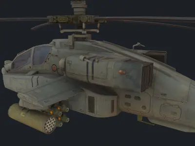 AH-64 Apache Low-poly 3D model