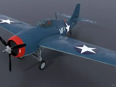 F4F-3 WILDCAT MF1 Low-poly 3D model