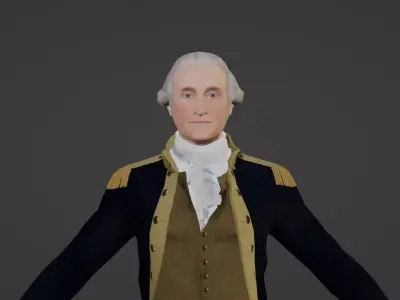 Low Poly George Washington Low-poly 3D model