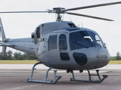 Military Helicopter Airbus Eurocopter AS555 Fennec II  3D model