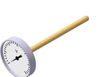 Thermometer d80 mm in a sleeve L160 mm 3D model