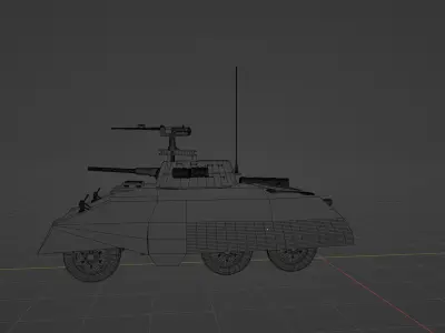 M8 Grayhound US Army World War 2 Armored Recon Vehicle 3D model