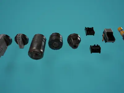 Sci-Fi Laser Pistol FPS Low-poly 3D model